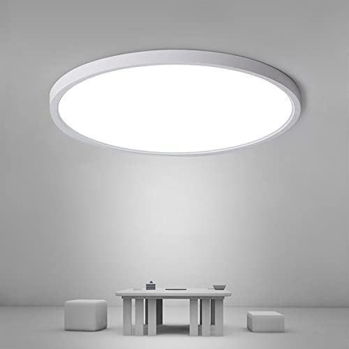 "Osairous LED Flush Mount Ceiling Light 24W, 11.81""x0.98"" Ultra Thin Lighting Fixture, 2160 LM Flat Round Ceiling Lamp, 6500K Cool White Light Lamps for Living Room, Bedroom, Hallway"