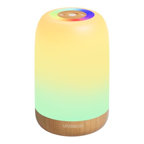 UPXNBOR Night Light, Touch Control Bedside Lamp with 256 RGB Colours and 5 Brightness Levels, Timer & Memory, USB Rechargeable, Hanging Hook, Dimmable Table Lamp for Kids, Bedroom, Living Room,Camping