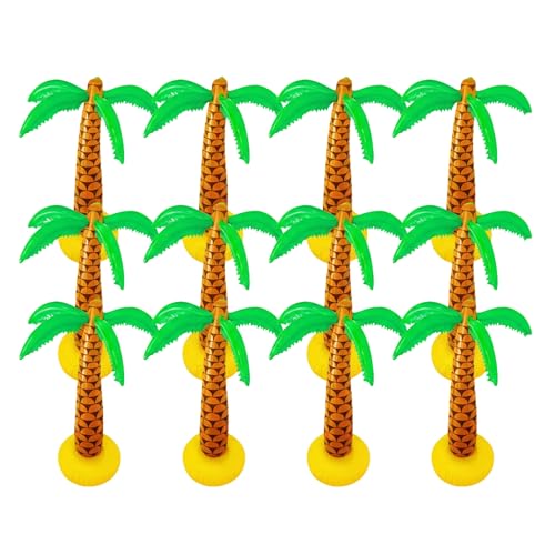 12 Pcs 6 ft Inflatable Palm Tree Party Decorations, Blow Up Tropical Hawaiian Pool and Beach Luau Props for Summer Parties, Tiki Events, Garden BBQ, Fancy Dress, Jungle Theme Decor and Photo Backdrops