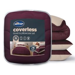 Silentnight Coverless Seersucker 10.5 Tog Duvet, Berry & Cream, King
