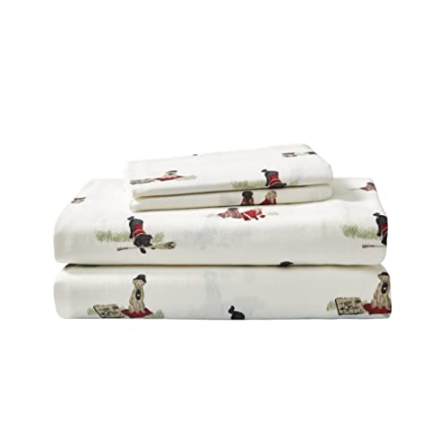 Eddie Bauer - Full Sheets, Cotton Flannel Bedding Set, Brushed for Extra Softness, Cozy Home Decor (Retriever Friends, Full)