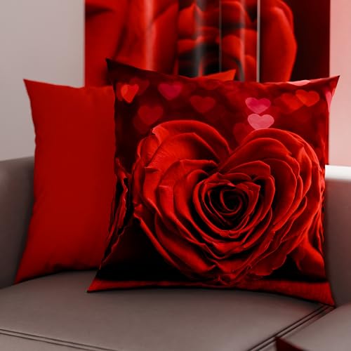PETTI Artigiani Italiani - Pair of Pillow Cases 45 x 45 cm in Microfibre, Cushions for Bedroom Furniture, Sofa, Living Room, Set of 2 Cushion Covers, Passion Pillowcase, 100% Made in Italy