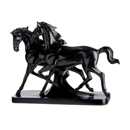 GILDE Luna & Casanova Figurine, Horse Motif, Resin, Black, Height 27 cm x Width 34 cm