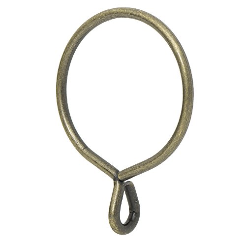 "Ivilon Drapery Eyelet Curtain Rings - 2.3"" Ring for Curtain Hook Pins, Set of 14 - Antique Brass"