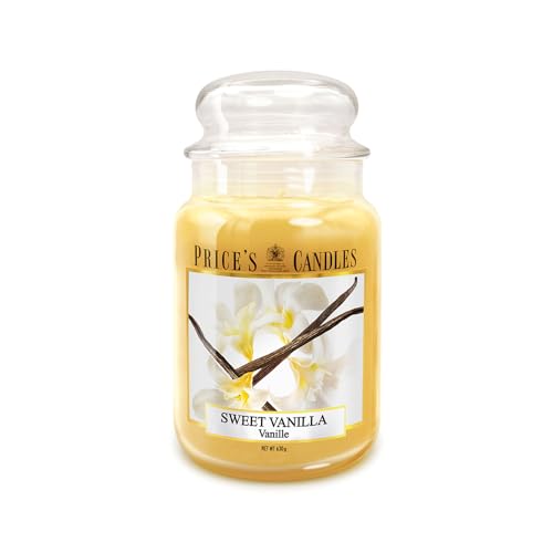 Prices Large Jar Sweet Vanilla Candle Scented Candle in Glass Long Burning Home Fragrance Candle Up to 150 Hours Decorative Candle Gift for Women and Men