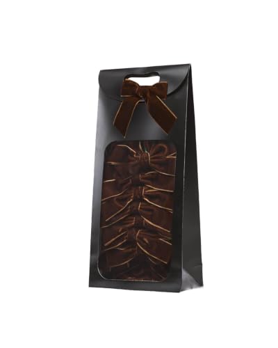 Large Espresso Velvet Double Christmas Tree Bows, Espresso Bow Decorations Set of 20