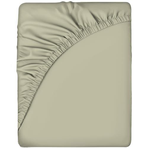 Sleepdown Fitted Sheet Super Soft Cosy Easy Care Polycotton Bed Linen Luxury Bedding Bedsheet 25 cm Deep Non Iron - Ivory - King
