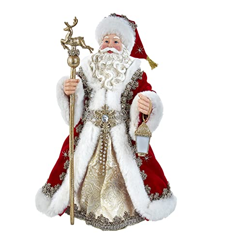 Kurt S. Adler 10.5-Inch Fabrich?? Regal Red Santa Table Piece