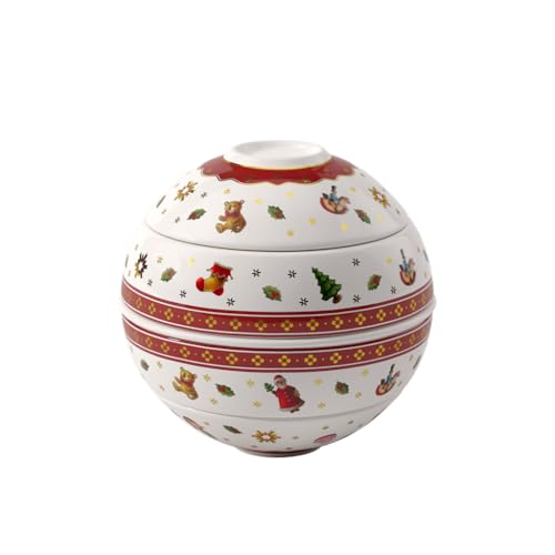 Villeroy & Boch - Toy's Delight La Petite Boule Snacking Set 5 Pieces Red - Dishwasher Safe, Set of Plates and Bowls, Dining Table, Decoration, Tableware, Dinnerware, Xmas, Christmas, Premium Porcelain