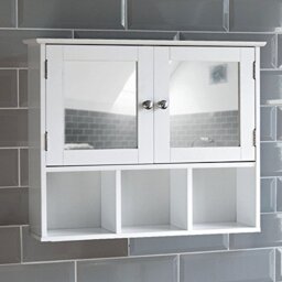 Priano Bathroom Mirror Cabinet with 2 Doors and 3 Compartments Wall Cabinet Storage