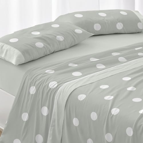 Burrito Blanco - Cotton Bedding Set - Bed 105 cm Design 627 - Mint Color (105 x 190/200 cm.)