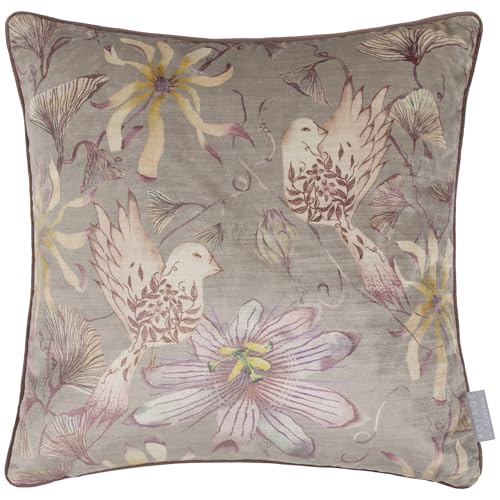 Voyage Maison Sybil Cushion Cover – Botanical Watercolour Floral Bird Luxury Decorative Case (Viola - 50x50cm)