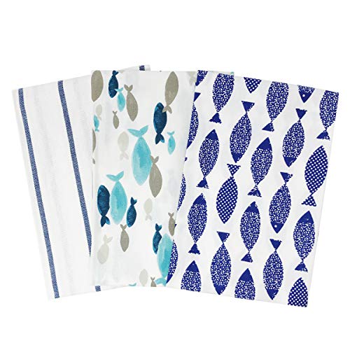 Wrapables Dish Towels, Cotton, Fish, One Size