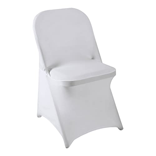 Howhic Folding Chair Covers for Party 36pcs, Sliver Universal Spandex Chair Covers for Folding Chairs, Stretchy Fitted Chair Covers for Wedding, Party, Banquet, Conference (36pcs, Sliver)