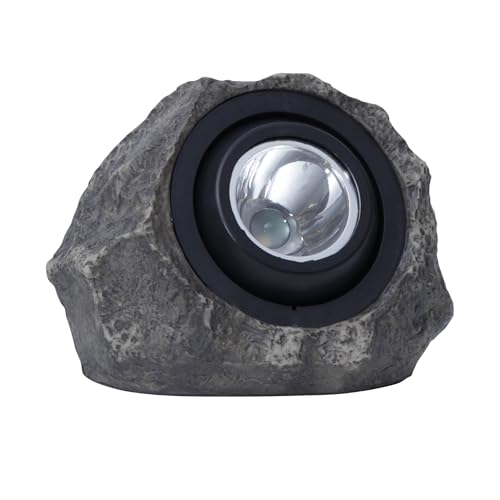 Eglo Solar Ground Light Z_Solar, Day & Night Sensor, Garden spot in Stone Look, Grey Plastic Lamps, Warm White LED floodlights, IP44
