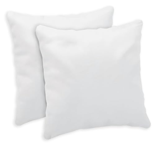 Giovanni Dolcinotti Set of 2 Sofa Cushion Covers 50 x 50 cm – Decorative Cushion Covers – 100% Cotton – Covers with Hidden Zipper – White – Atlanta Model
