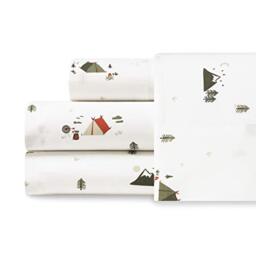 Eddie Bauer - Queen Sheets, Cotton Percale Bedding Set, Crisp & Cool Home Decor (Cascade Camping, Queen)