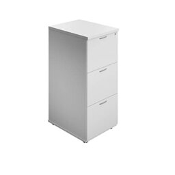 Office Hippo Heavy Duty Filing Cabinet, Robust File Cabinet, Office Cabinet with Anti-Tilt Mechanism, Lockable Filing Cabinet, Office Storage for A4 or Foolscap Filing - White, 3 Drawer