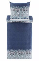 Bassetti Sabbioneta Satin Bed Linen Set Blue B3 Size 155 x 220 + 80 x 80 cm