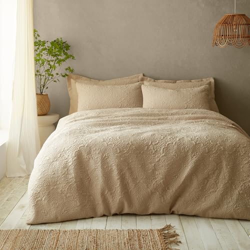 Pineapple Elephant Casablanca Pinsonic Double Duvet Cover Set with Pillowcases Natural