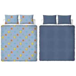 Pokemon Official Double Fleece Duvet Cover Set - Super Soft and Warm - Official Gaming Merchandise Bedding - Reversible 2 Sided Winter Cosy Kids Bedding Cover Including Matching Pillow Cases