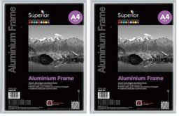 Stewart Superior A4 Brushed Aluminium Picture Frame with Perspex Safety Glass - Silver (Pack of 2)
