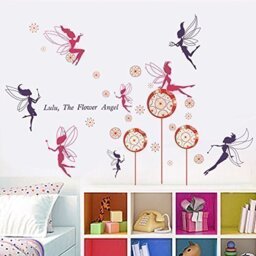 Walplus WS5020 Fairies Plus WS3018 Red Dandelion Wall Sticker Combo Pack Murals Nursery Office Home Decoration