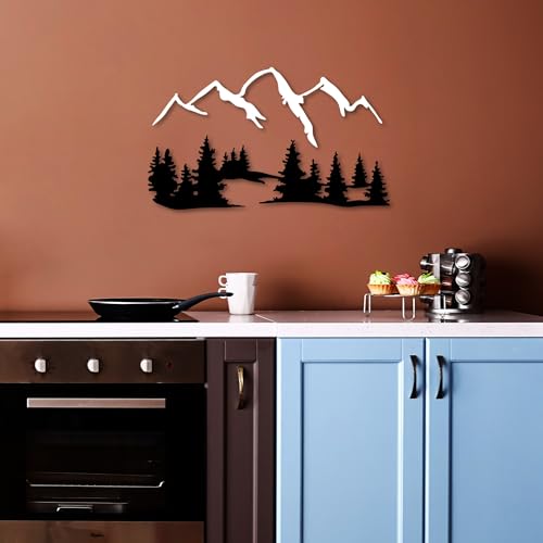 Stylish Decorative Metal Wall Accessory, Black & White, 66 x 23 cm & 70 x 41 cm, 100% Metal, 1.5 mm Thick, Easy Wall Mounting, Modern Home Decor