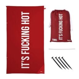Fisura - Microfibre Beach Towel – Quick Dry, Sand Resistant, Lightweight – “H*t” Red & White – Travel Towel Gift for Beach, Pool & Holiday – 71 x 39 Inches