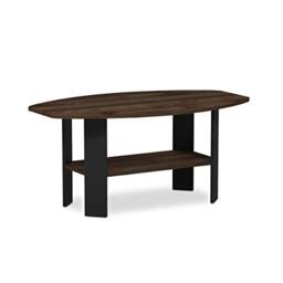 Furinno SIMPLE DESIGN Coffee Table, Small Coffee Table wih Open Shelf, Side Table, for Living Room, Home Office, Columbia Walnut