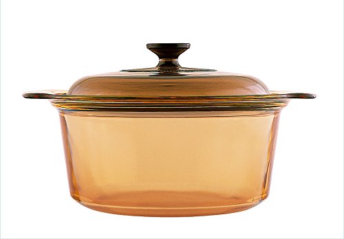 VISIONS 3.5 Litre Pyroceram Glass Stockpot with Glass Cover, Brown