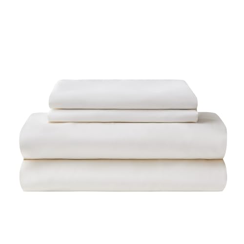Sonive 100% Cotton Double Duvet Cover Set with Pillowcase White,Hotel Quality Quilt Bed linen Bedding Sets 135x200cm with 50x80cm Pillow,Lightweight-Breathable,Soft Bed Covers