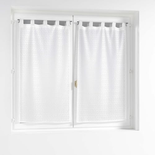 Douceur d'Intérieur, Straight Pair with Loops (2 x 60 x 160 cm) Naomie, Mesh