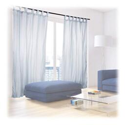 Relaxdays Curtains with Loops, Transparent, Set of 2, Solid Colour, Polyester, HxW: 245 x 140 cm, Silver