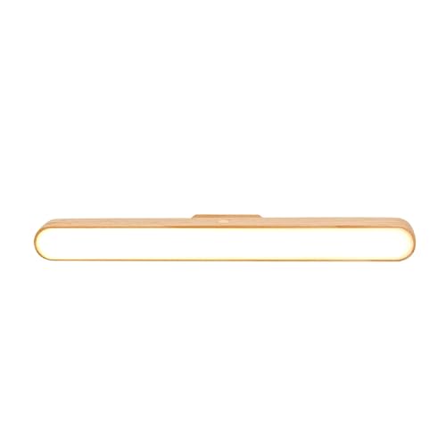 FIRST4MAGNETS MagLight Magnetic LED Mirror Light with Smart Touch, Wooden Wireless USB Rechargeable Night Light