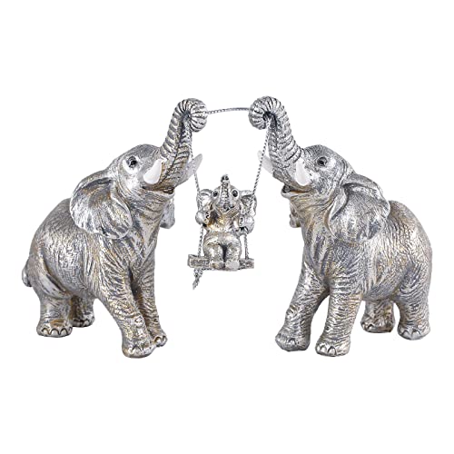 Elephant Statue.Silver Elephant Decor for Women,Mom Gifts.Elephant Figurines Brings Good Luck, Health, Strength.Decoration Ornaments for Living Room,Table Centerpiece, Shelf, Office Decor (Silver)