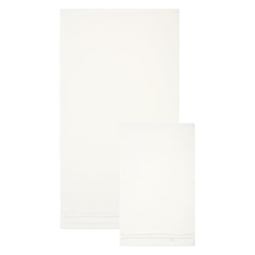 THUN Set of 2 Hand Towels Cream 100% Cotton Country Bloom Collection t40 x 60 60 cm 60 x 100 cm