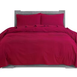 Elegant Comfort Soft 4-Piece 100% Turkish Cotton Flannel Sheet Set - Premium Quality, Deep Pocket Fitted Sheet, Ultra Soft, Cozy Warm Flannel Sheets - Twin XL, Burgundy