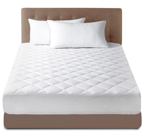 GC GAVENO CAVAILIA Single Mattress Protectors - 40cm Deep Quilted Polycotton Mattress Cover 90x190 cm - Breathable & Durable Mattress Protector Single Bed - White Fitted Mattress Covers