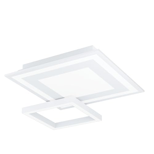 Eglo Connect.z Smart Home LED Ceiling Light Panel Savatarila-Z, Zigbee Lighting, app and Voice Control, White tunable Lights (Warm - Cool White), RGB, dimmable, White Metal