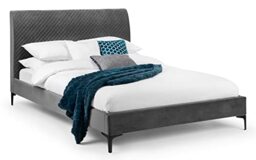Julian Bowen Rialto Bed - Blue Linen Fabric Beds