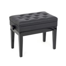 Musisca HY301 adjustable concert piano stool in black gloss with music storage