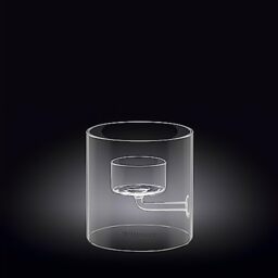 Wilmax WL-888904/A Borosilicate Glass Candle Holder for 1 Tea Light, 9 cm Height