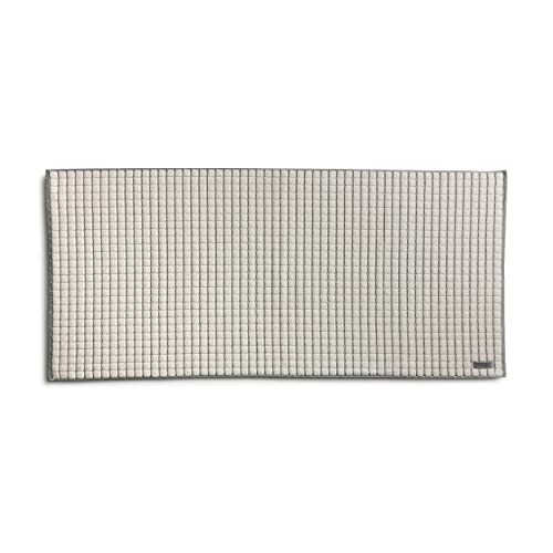 Möve Eden bath mat with check structure 60 x 130 cm made of 80% cotton/20% linen, nature/black