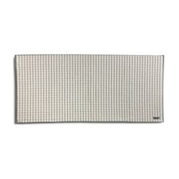 Möve Eden bath mat with check structure 60 x 130 cm made of 80% cotton/20% linen, nature/black