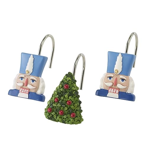 Avanti Linens - Shower Curtain Hooks, Holiday Bathroom Decor, Set of 12 (Nutcracker Trellis Collection)