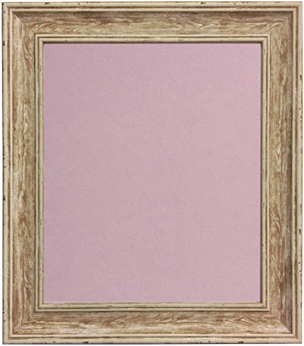 Scandi Distressed Wood Picture Photo Frame with Pink Backing Board 8 x 6 inch