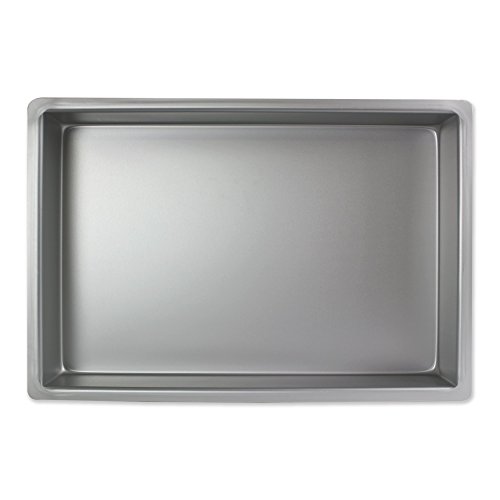 PME OBL08122 Aluminium Oblong Cake Pan 8 x 12 x 2-Inch Deep , Silver - Aluminium Oven-Safe Bakeware for Even Heat & Smooth Edge Cakes - Layered, Tiered, Sheet & Sponge Bakes for Cake Decorations