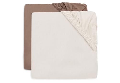 Jollein Jersey Fitted Sheet - For Junior Bed - Milky Coffee/Ivory - 2-Pack - 70/75x140/150cm