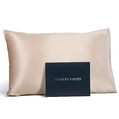 Fishers Finery 25mm 100% Pure Mulberry Silk Pillowcase, Good Housekeeping Winner (Taupe, Standard)